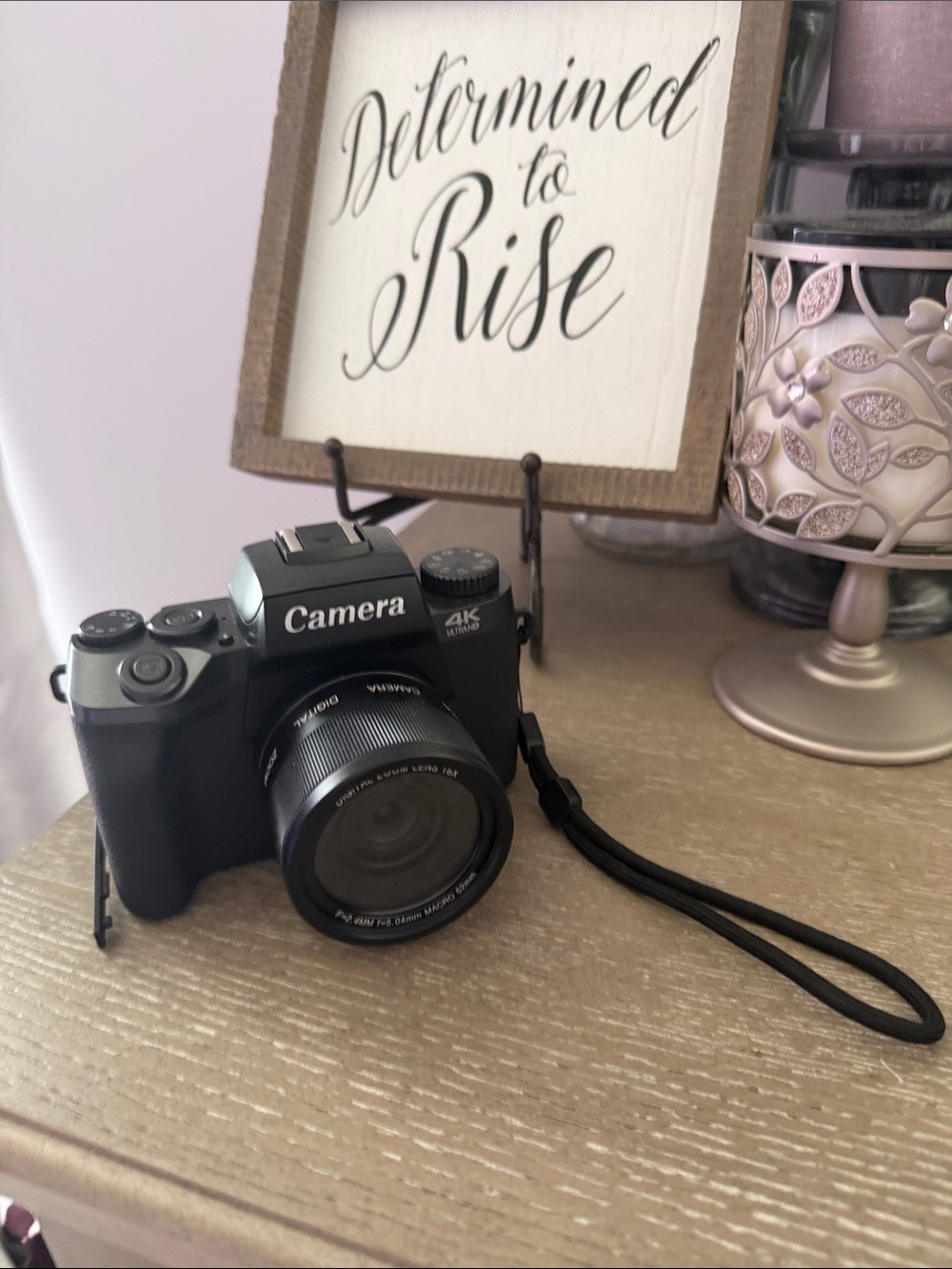 Camera 4K Digital Camera in Black with Zoom Lens